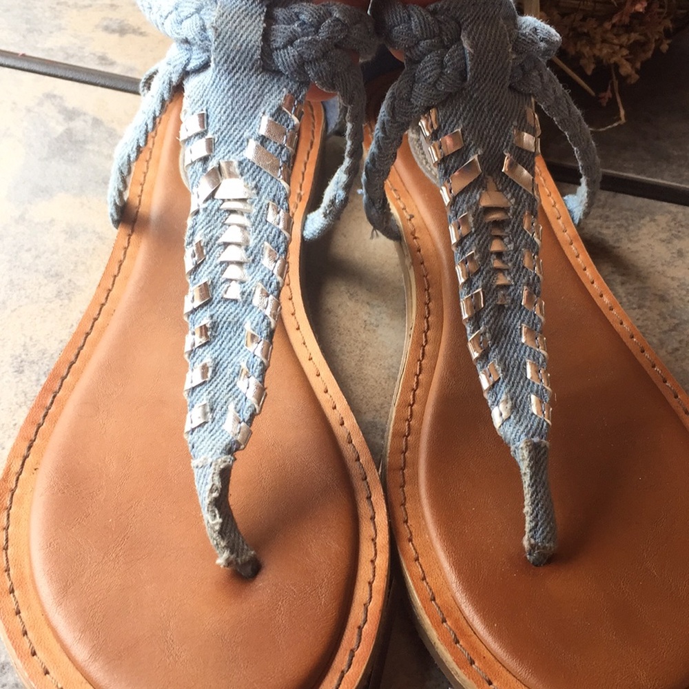 Denim thong sandals
